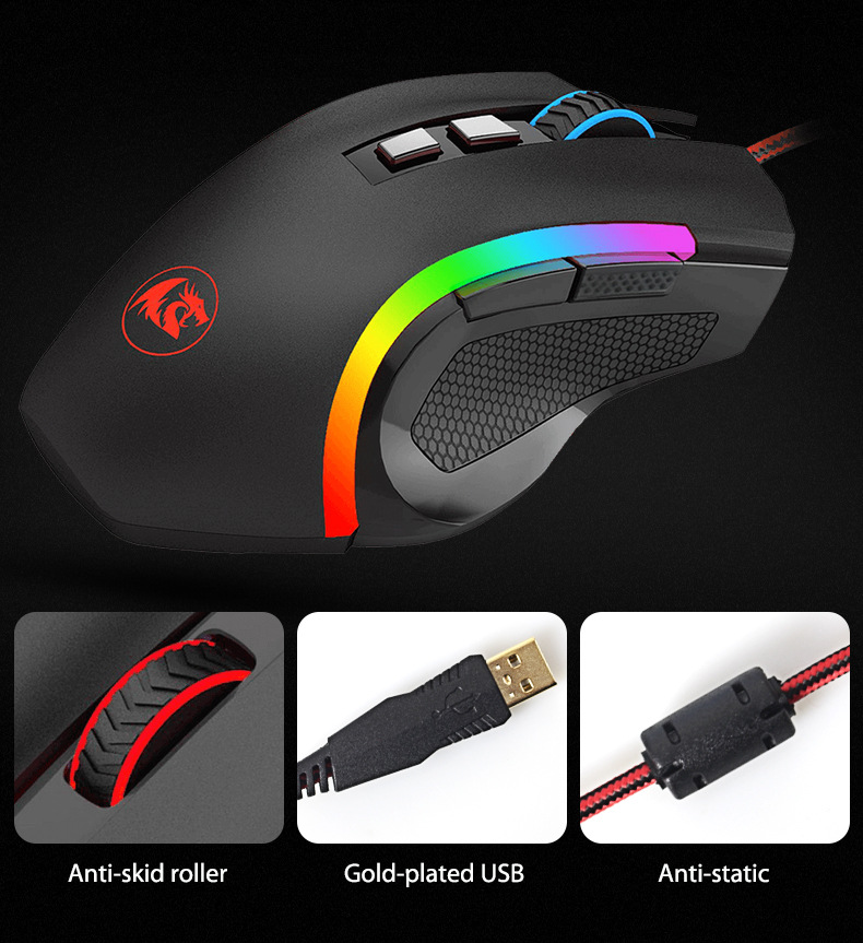 Souris Gaming - Redragon M607 Griffin 7200 DPI RGB