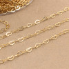 Copper plating gold 18K golden heart -shaped chain fashion love flat chain library gold chain DIY bracelet extension chain