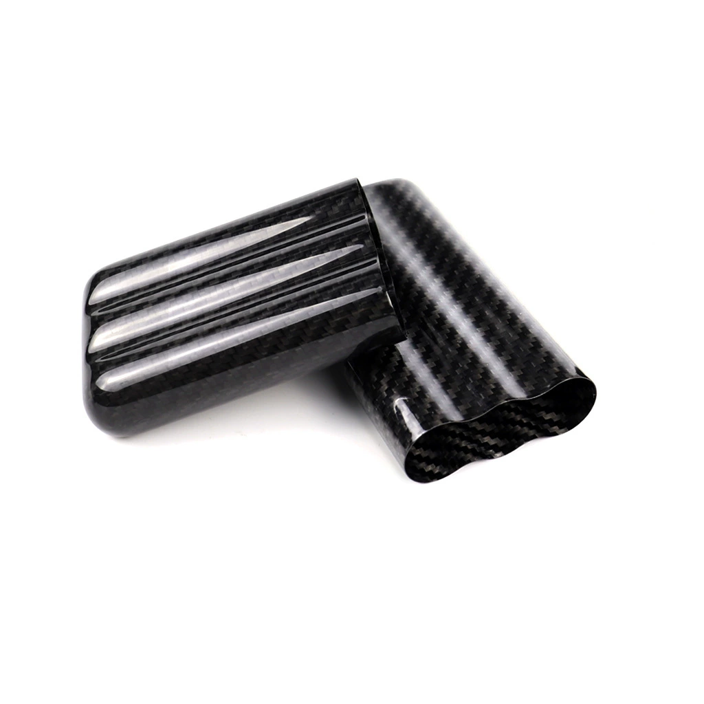 Трехтрубная коробка для сигар крышка сигары углеродное волокно портсигара баррель держатель портативный дорожный хранение подарок увлажняющий набор коробка