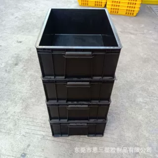 东莞厂家供应黑色防静电周转黑色胶箱可配盖600*500*360防静电箱