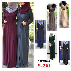 The manufacturer directly supplied idoto Europe and America's new abaya dress V-neck lace up pleated floor length skirt 