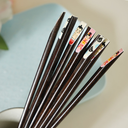 Nishida Muyu Japanese style wholesale creative nail solid wood chopsticks individually packaged household chopsticks for hotels