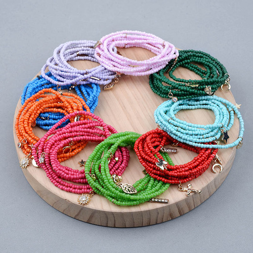 Colorful Miyuki Tila Beads Multi-layer Bracelet for Women DIY Heart Moon Stars Glass Beads Handmade Jewelry