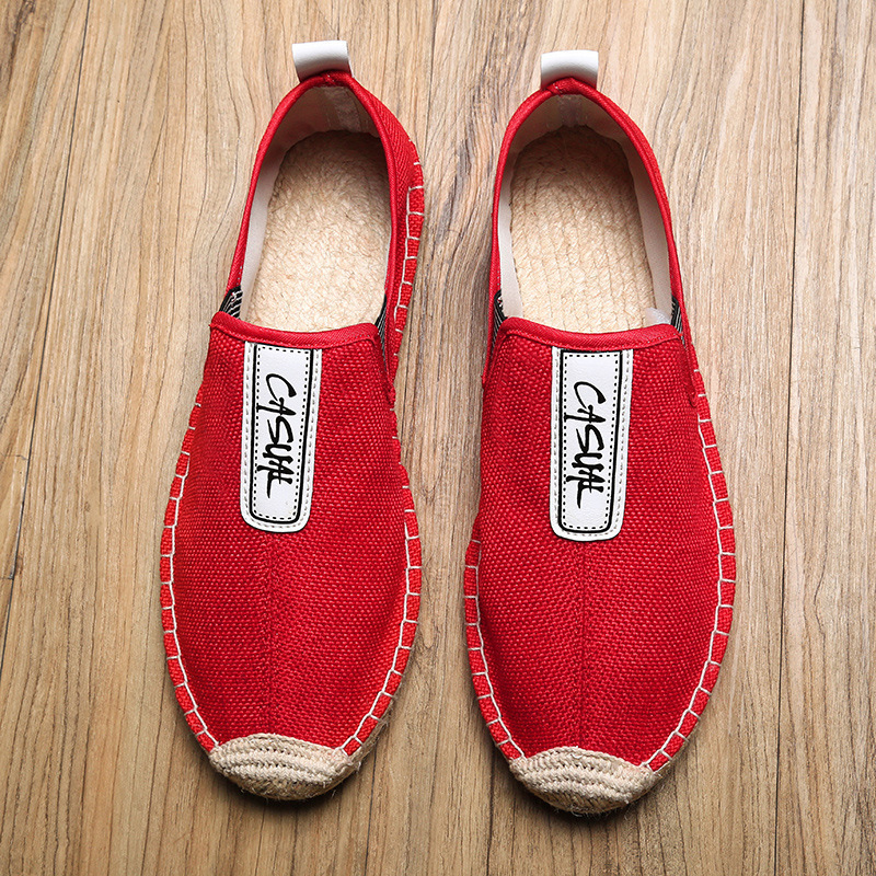 Summer Canvas Shoes Men's Shoes Couples Slip-on Slip-ons Men's Casual Shoes Old Beijing Linen Straw Shoes