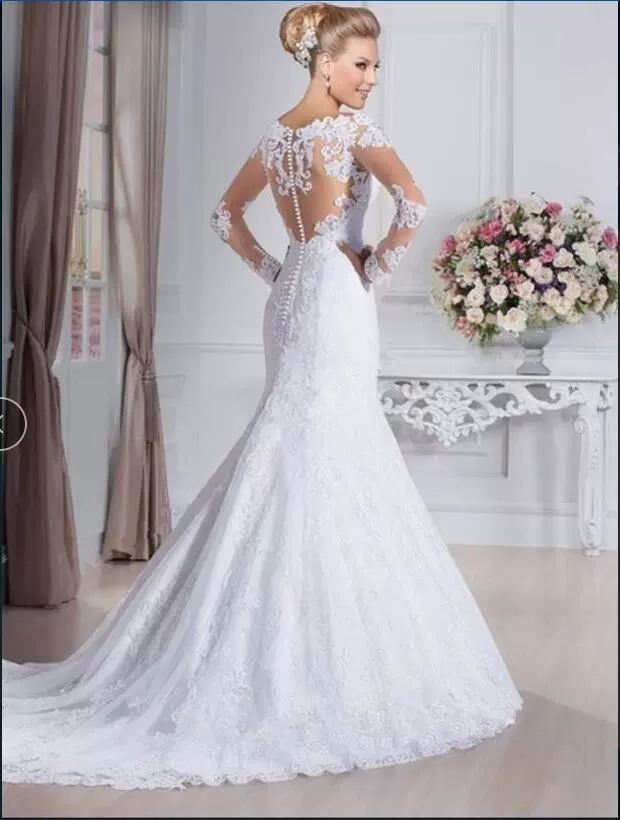 Сексуальное кружевное свадебное платье, 2019, покрой «рыбий хвост»