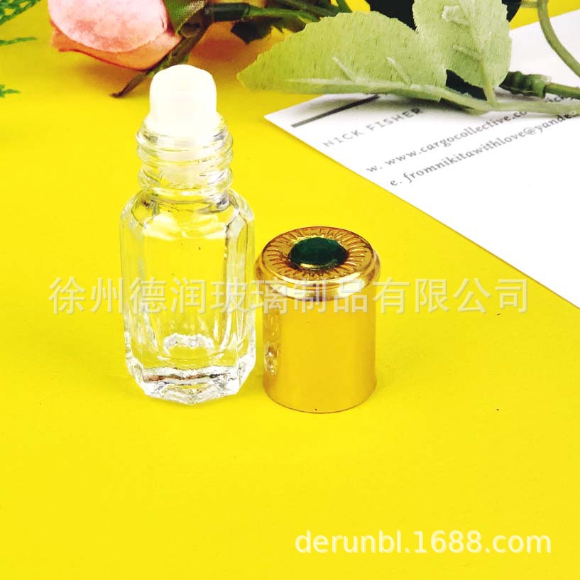 迷你3ml8ml滚珠香水玻璃瓶分装便携走珠试用装八角精油插棒空瓶子|ms