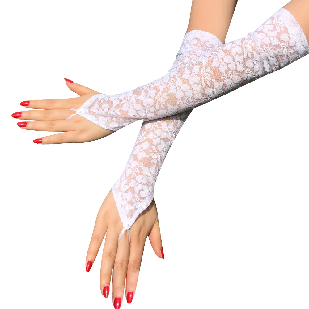 Women's Fashion Solid Color Lace Gloves 1 Pair display picture 3