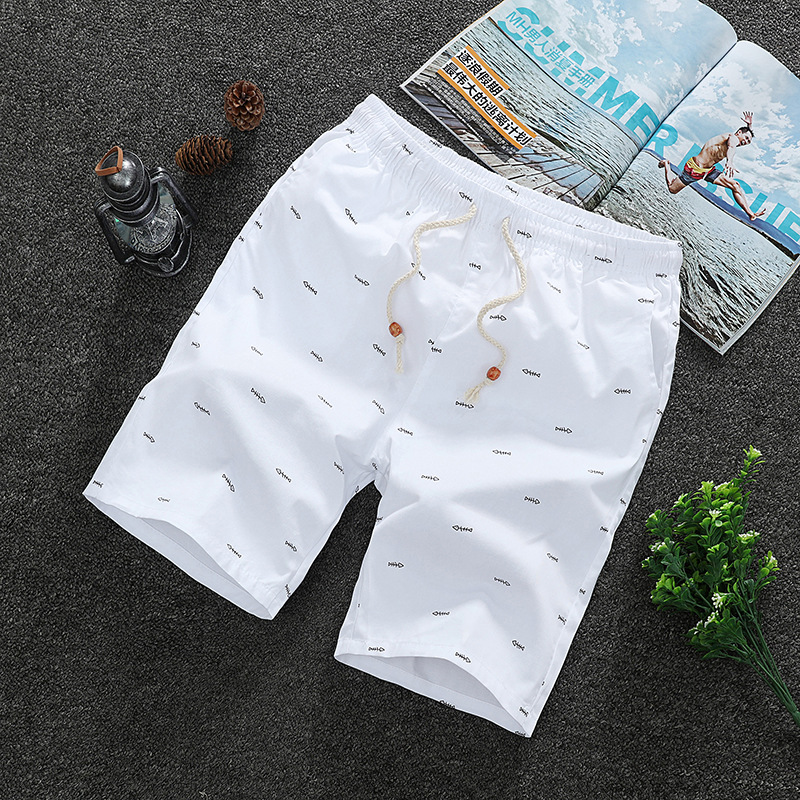 Pantalones cortos de entrega de una pieza de los hombres de verano quinto pantalones de algodón puro casual medio pantalones de playa pantalones cortos grandes moda