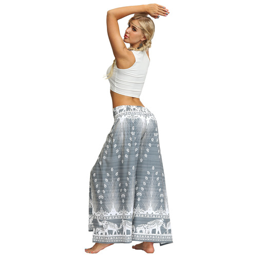 Yoga pants for women digital printing women yoga wide leg yoga pants, split straight tube wide leg pants