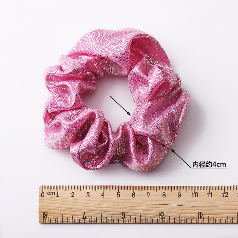 New Fashion Metal Bright Color Radium Bronzing Double Color Cheap Scrunchies Wholesale display picture 31