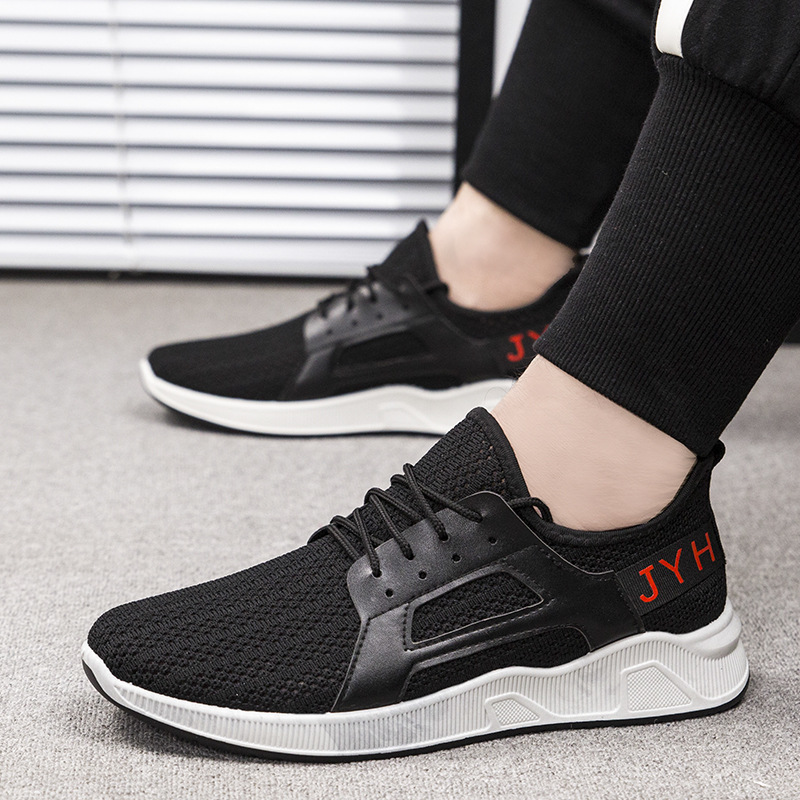 夏季新款男網鞋飛織休閑透氣運動風單鞋 韓版百搭潮流透氣跑步鞋