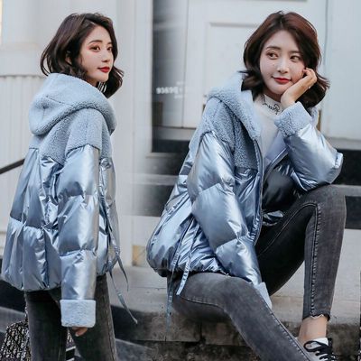 Cotton have cash less than that is registered in the accounts thickening new pattern Easy Bread wear cotton-padded clothes Lambswool Mosaic cotton-padded jacket Large mom coat