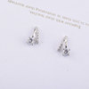 Earrings, small zirconium, silver 925 sample, simple and elegant design