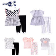 PYF新款夏季女寶寶套裝嬰童棉上衣+褲子兩件套薄款夏裝廠家批發