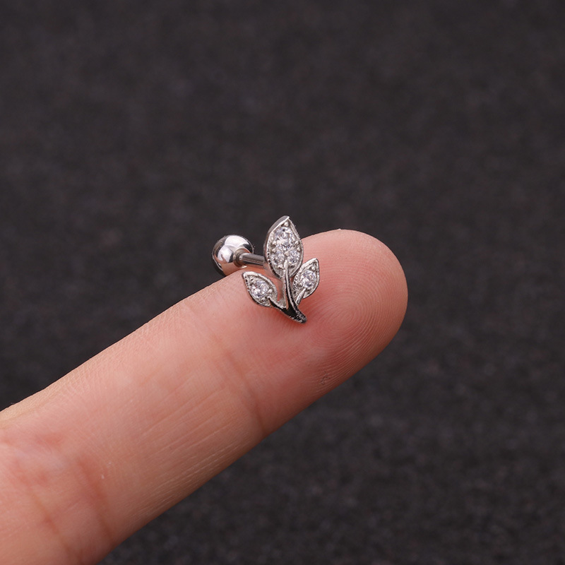Fashion new zircon flower love bowknot screw alloy ear bone nails
