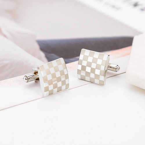 European and American movies around foreign trade grid laser cufflinks men's French cufflinks factory wholesale 