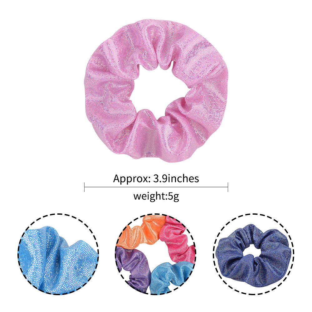 Simple Solid Color Laser Fabric Hair Scrunchies display picture 13