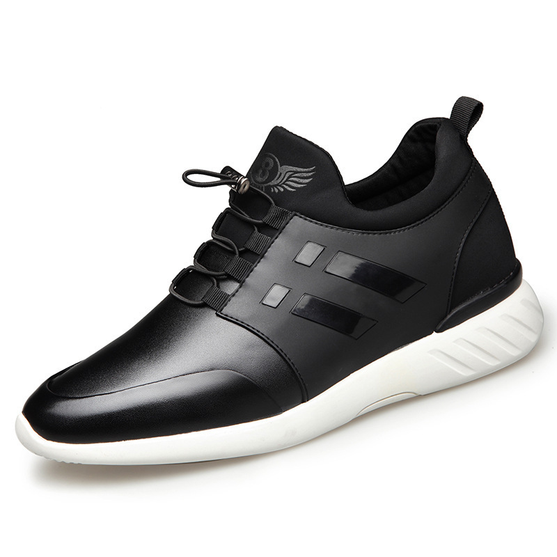 運動新款增高皮鞋春季網面內男士男鞋6cm套腳男士8cm皮質