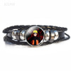 Naruto, woven bracelet for black leather for boys, Birthday gift, wholesale