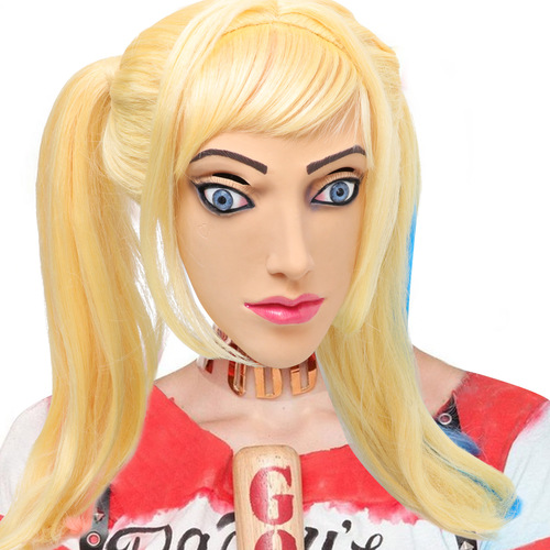 Halloween green-haired clown mask latex head cover horror party performance prop clown mask