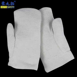 防火耐高温石棉手套 二指分指石棉手套可耐300度高温工业隔热防烫