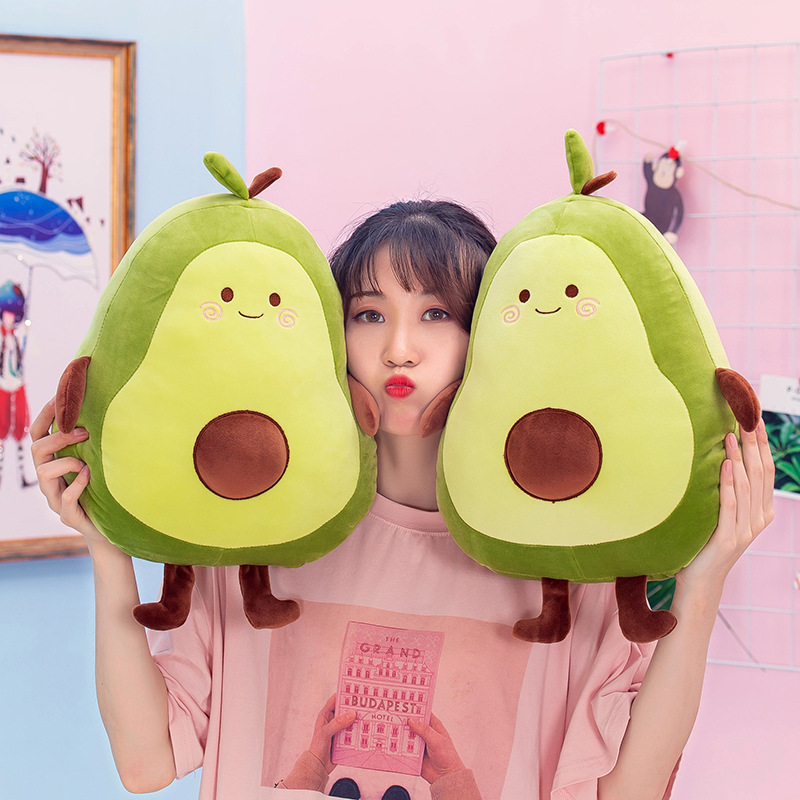 Fabricante en stock muñeca de peluche extremadamente suave aguacate niños juguete aguacate almuerzo dormir felpa almohada logo