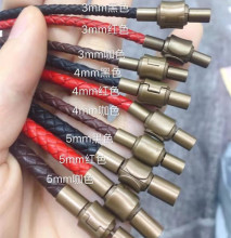 替换周家XL系列皮绳红色手链穿3D硬金串珠手绳DIY2 3 4 5mm手绳