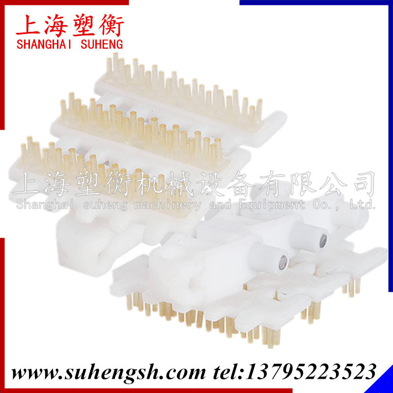 83柔性夾瓶链7100G弹性楔链柔软塑胶夹持楔链转弯柔性链板输送机