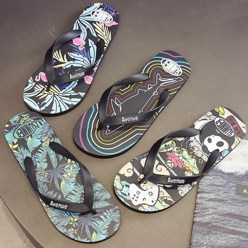 National trend totem style slippers for men, summer flip-flops, fashionable outer wear, personalized beach shoes, trendy casual sandals