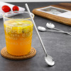 Long cute spoon stainless steel, coffee dessert milk tea, mixing stick