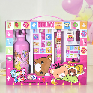 Creative kettle pencil case 8-piece stationery set kindergarten Children's Day gift wholesale factory direct sales