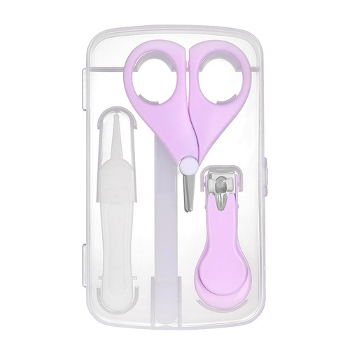 Baby nail clippers four-piece set baby safety nail clippers scissors nail file combination baby small scissors set