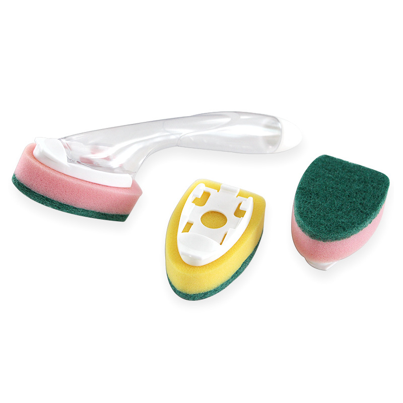 欧开可加液百洁布复合海绵长柄洗锅刷锅手柄海绵不粘油厨房洗碗刷