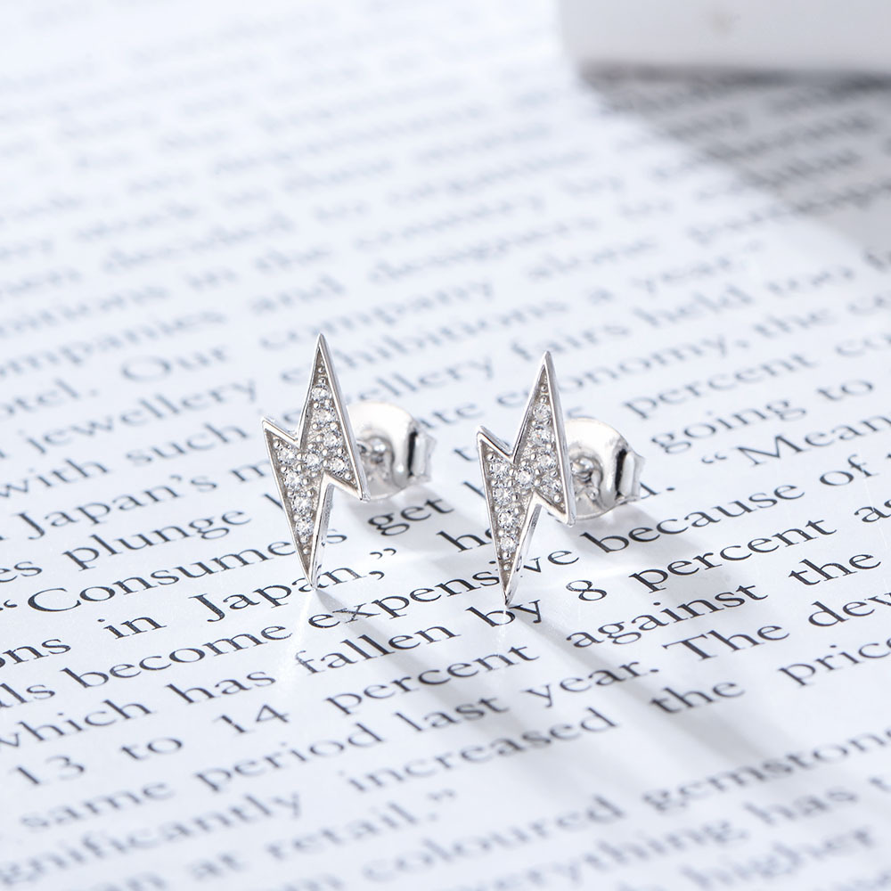 Geometric Lightning Ear Studs