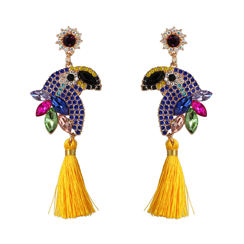 Pendientes De Borla Con Tachuelas De Loro De Moda display picture 8