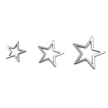 跨境不銹鋼五角星鏤空吊墜 DIY耳環飾品配件耳釘裝飾