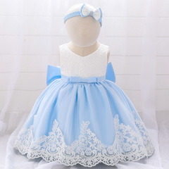 Amazon Baby First Month Birthday Dress Children's Dress Princess Lace Butterfly Bow Baby Girl Dress