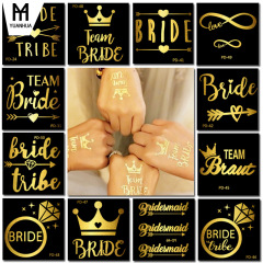 Gold-Leaf Sticker for Team Bride, Wedding Bride Single Party Sticker, Maid of Honor Sticker