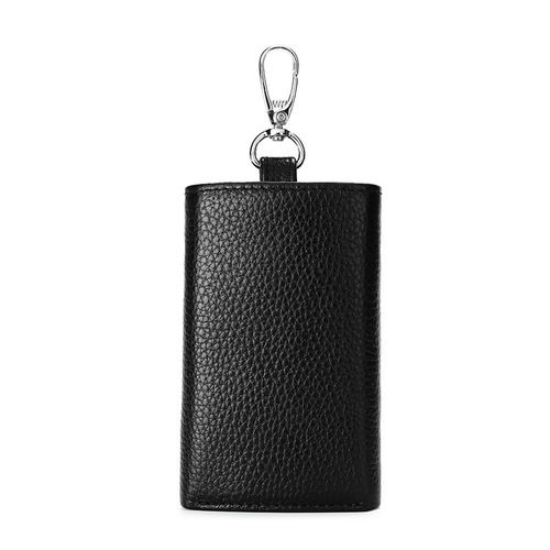 Men and women's genuine leather multifunctional three-fold wallet head layer cowhide keychain bag fashion trend card slot zero wallet 