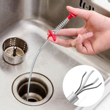 可彎曲下水道毛發頭發清理器廚房水槽防堵洗疏通器管道異物抓取器