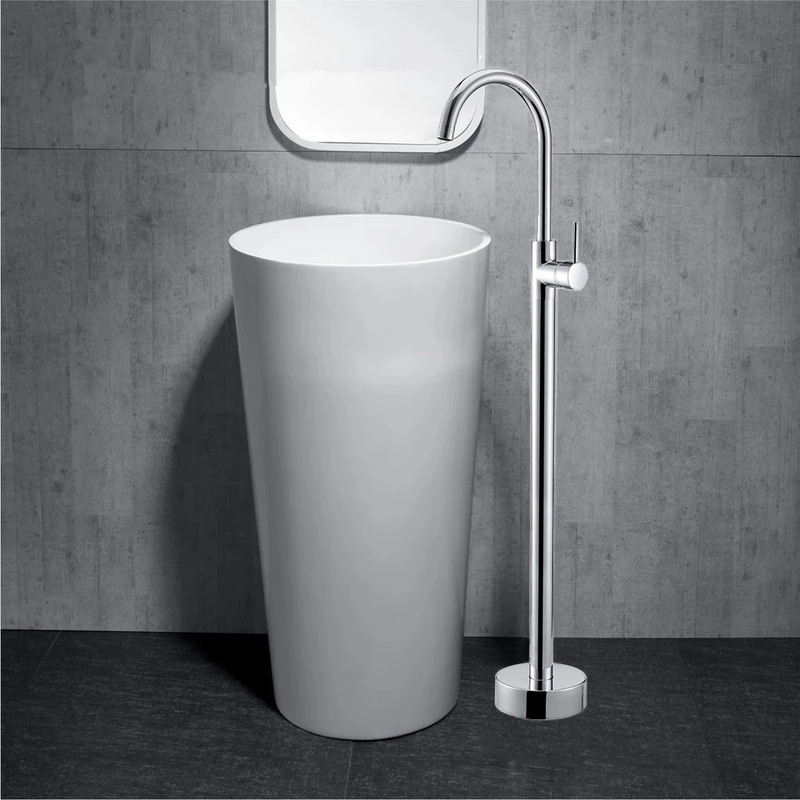 All copper single function black gold chrome antique European cold and hot water seat vertical floor bathtub faucet promotion