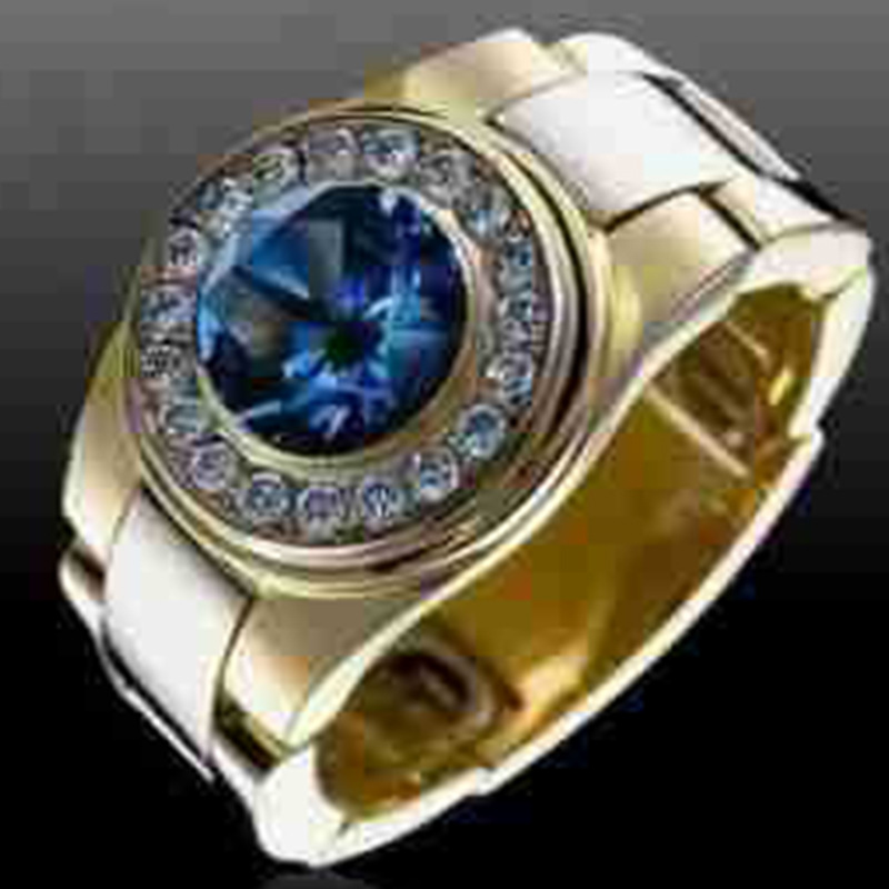 thumbnail for Chenrui wish European and American fashion fashion new inlaid blue zircon ring Amazon hand jewelry