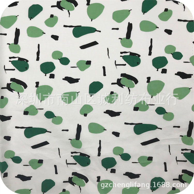 全棉现货活性印花布 水果梨印花童装裙子面料 衬衫装饰品印花布料