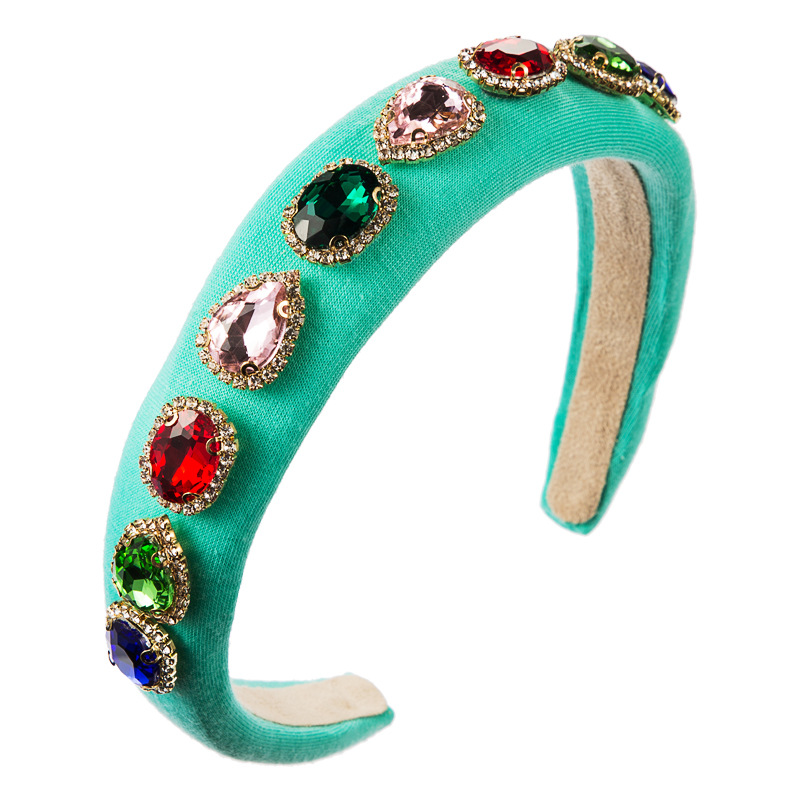 Fashion Sponge Hair Hoop Female Diamond Multicolor Color Catwalk Fabric Hair Accessories display picture 7