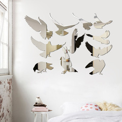 Peace Dove Group Mirror Wall Sticker Direct Manufacturer 3D Stereo Non-toxic Eco-friendly Self-adhesive Acrylic