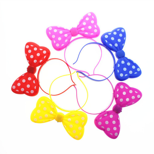 Korean version of luminous bow, hairband, glitter hairpin, Minnie headband, concert headband, night market wholesale