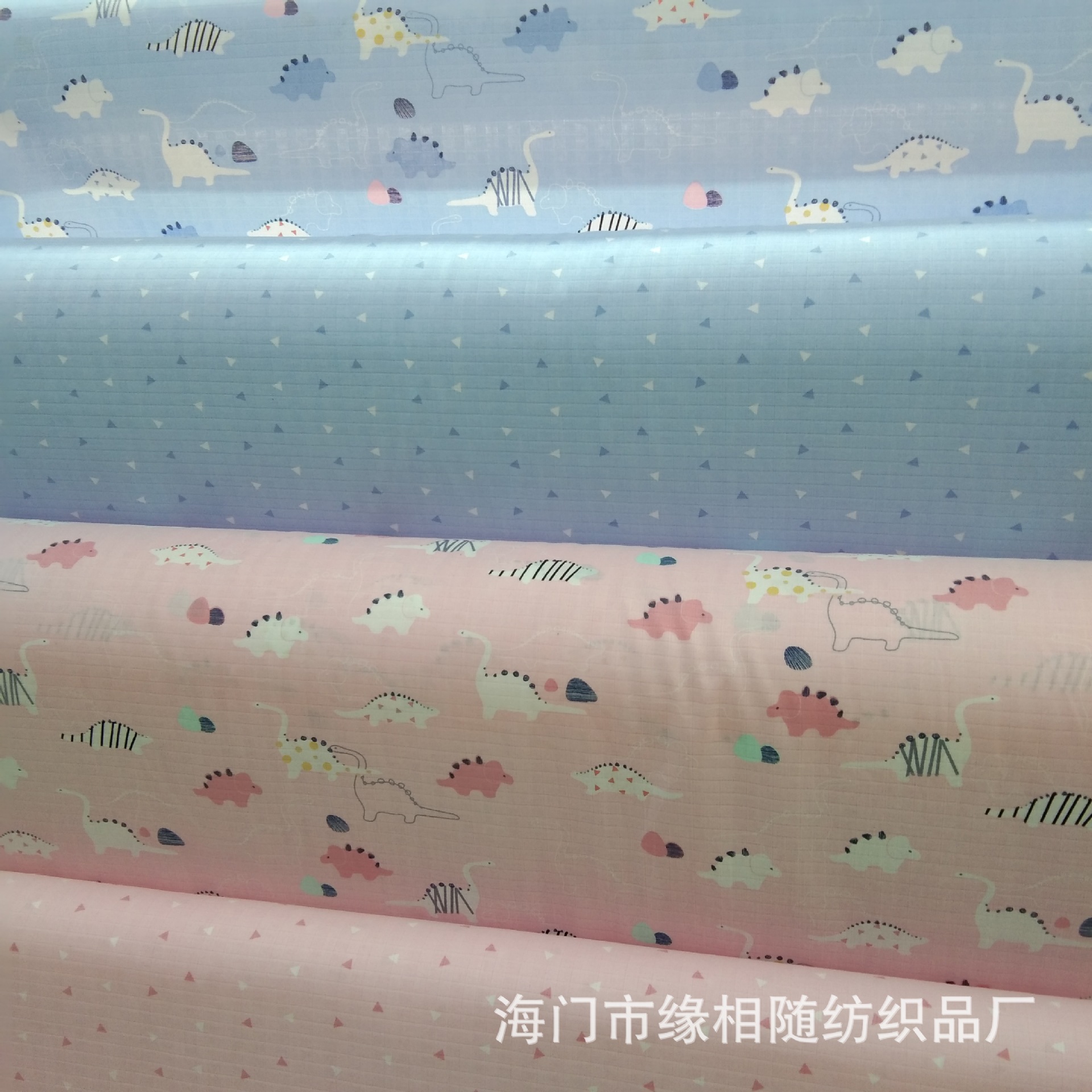 批发全棉印花平纹卡通宝宝服装纱布面料 纯棉床品无荧光双层纱布