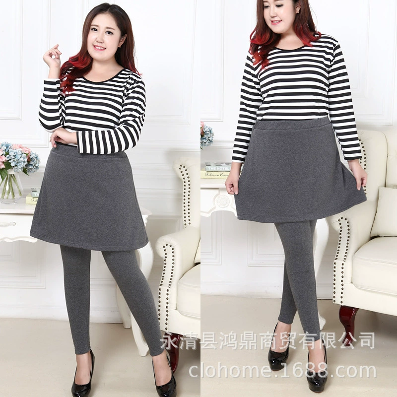 Зимние Искусственные две части женских 200 Jins 300 Jins утолщенная юбка на флисовой подкладке, теплые толстые брюки больших размеров