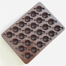 厂家定制24格食品塑料底托咖啡色巧克力吸塑托盘pet食品吸塑制品