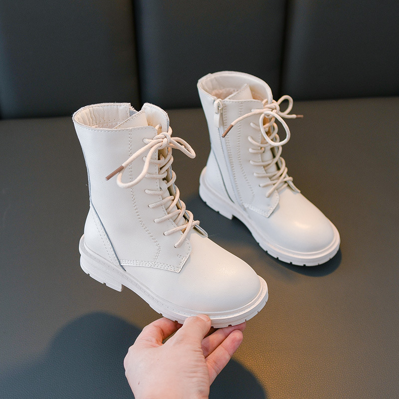 廠家直銷2020年秋冬新款加絨中筒靴時尚英倫小女孩爆款兒童馬丁靴